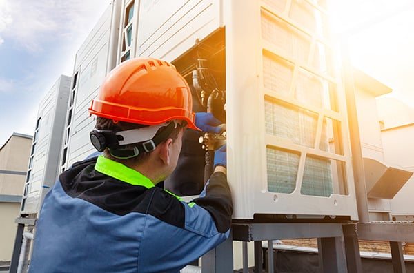Worker completing MRO