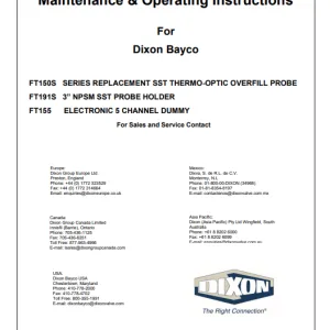 SST Thermo-Optic Overfill Probe Maintenance & Operating Instructions