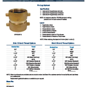 Fire Submittal Sheet- Brass Pin Lug Adapters