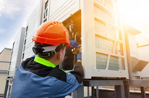Worker completing MRO