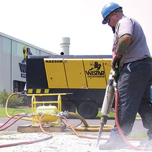 Dixon outside air products used at a construction site