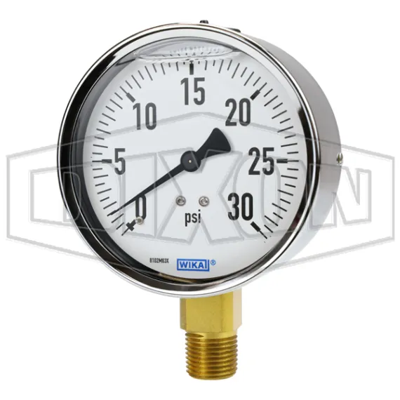 Brass Liquid Filled Lower Mount Gauge