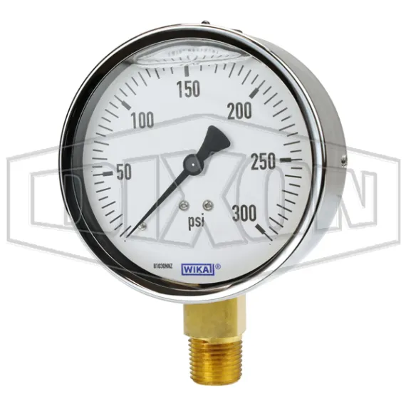 Brass Liquid Filled Lower Mount Gauge