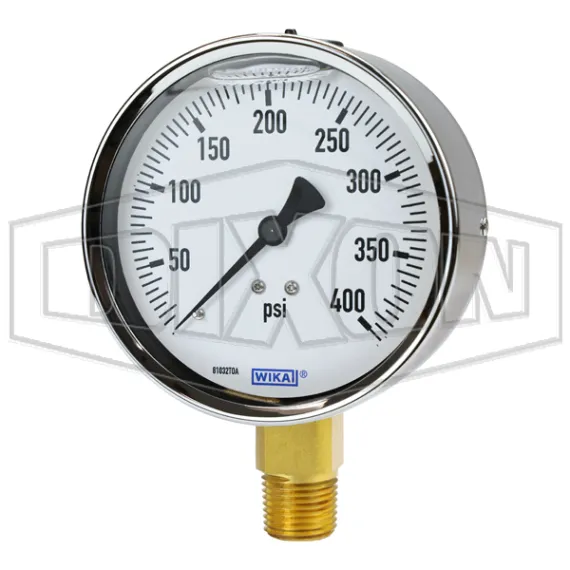 Brass Liquid Filled Lower Mount Gauge