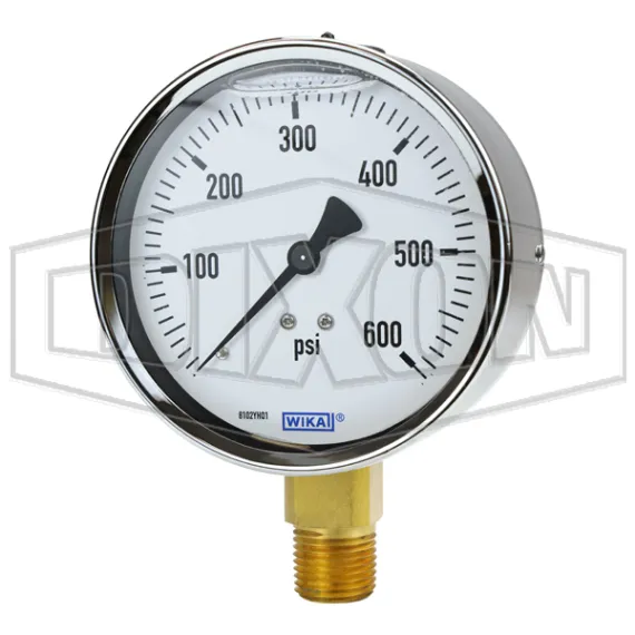 Brass Liquid Filled Lower Mount Gauge