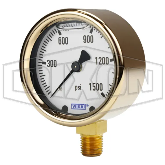 Brass Liquid Filled Lower Mount Gauge