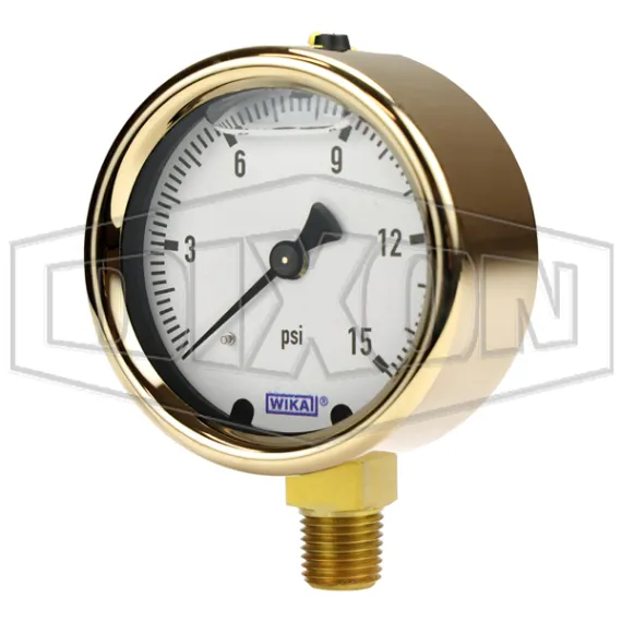 Brass Liquid Filled Lower Mount Gauge