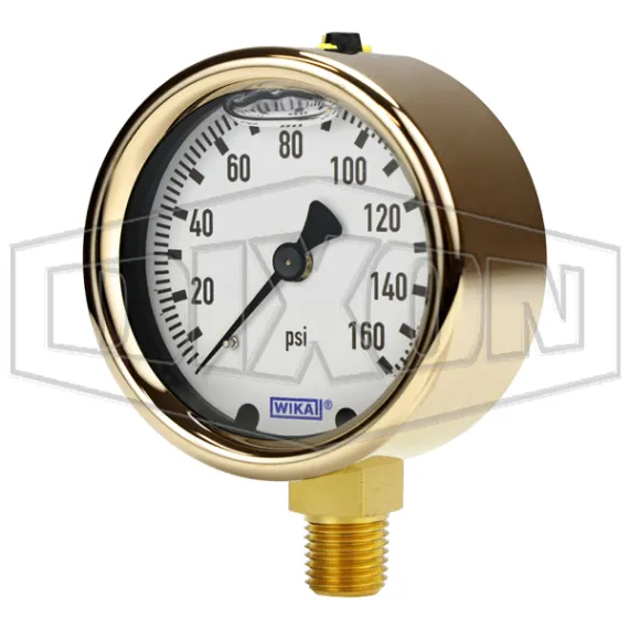 Brass Liquid Filled Lower Mount Gauge