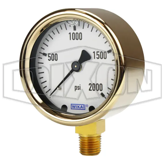 Brass Liquid Filled Lower Mount Gauge