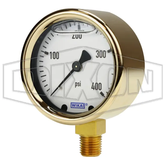 Brass Liquid Filled Lower Mount Gauge