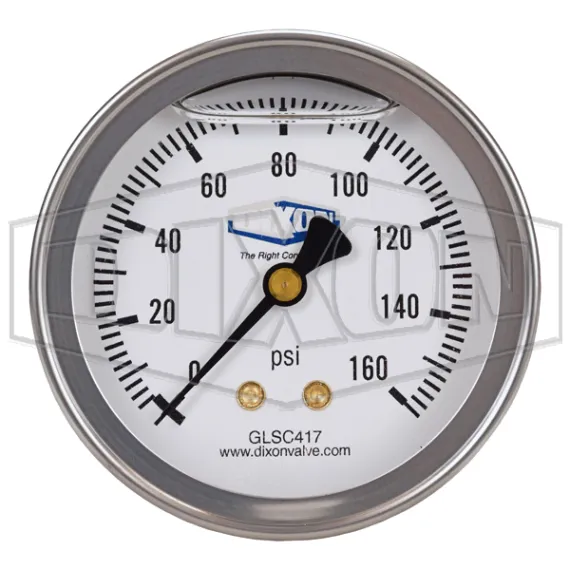 Liquid Filled Center Back Mount Stainless Case Gauge