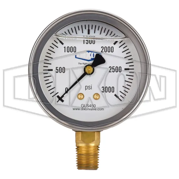 Liquid Filled Lower Mount Stainless Case Gauge
