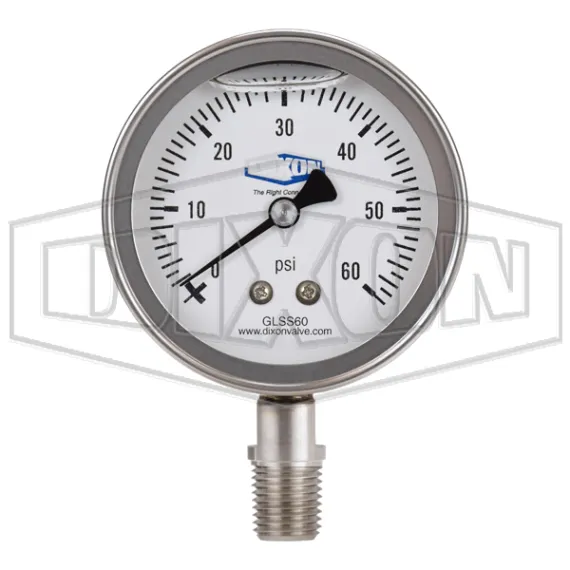 Stainless Liquid Filled Lower Mount Gauge