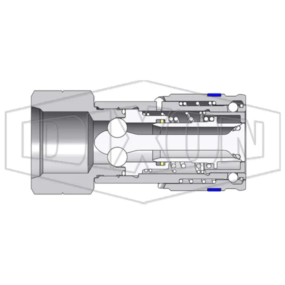 HTZ-Series Correct Connect® Flush Face Female Threaded Coupler CAD