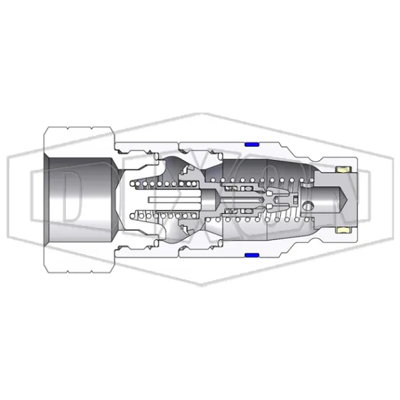 HTE-Series Correct Connect® Under Pressure Flush Face Female Plug CAD 