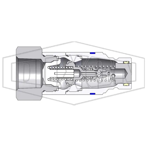 HTE-Series Correct Connect® Under Pressure Flush Face Female Plug CAD 