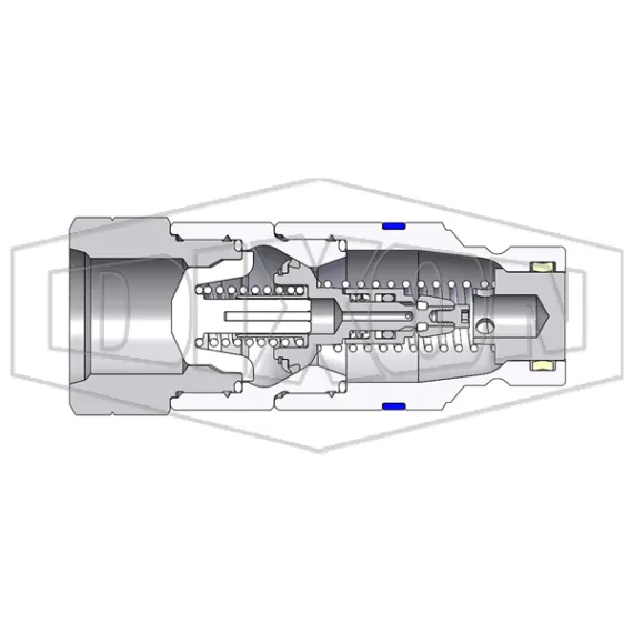 HTE-Series Correct Connect® Under Pressure Flush Face Female Plug CAD 