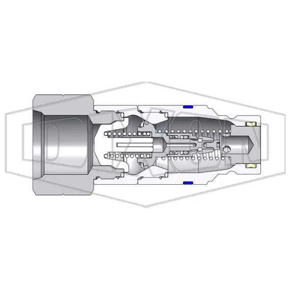 HTE-Series Correct Connect® Under Pressure Flush Face Female Plug CAD 