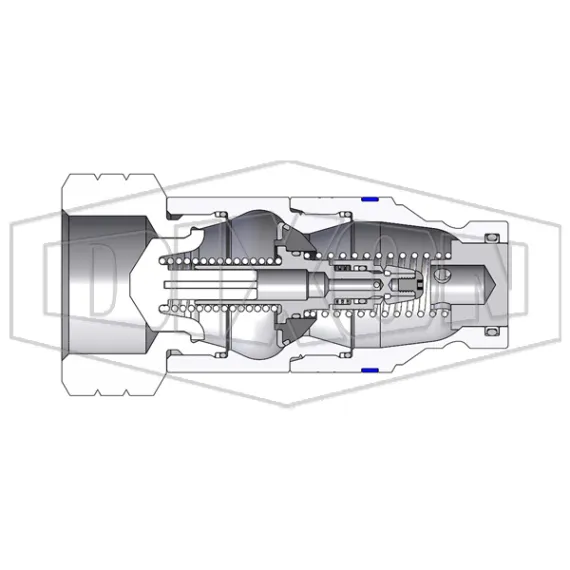 HTE-Series Correct Connect® Under Pressure Flush Face Female Plug CAD 