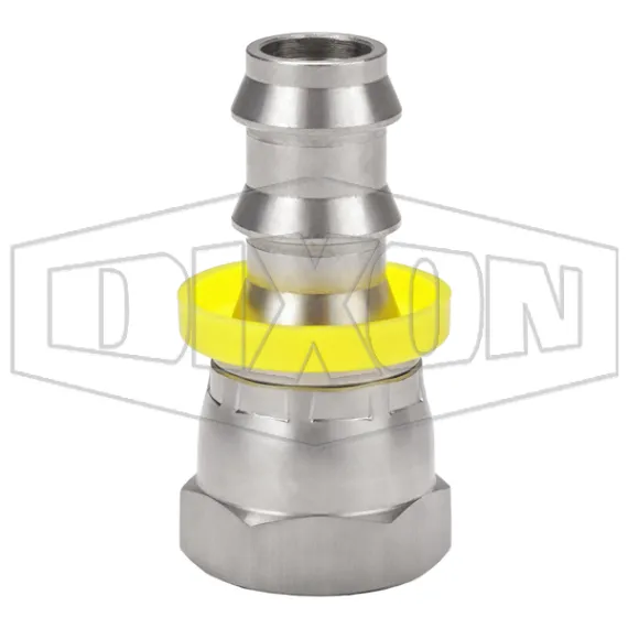 Female 45°SAE/37°JIC Swivel x Push-on Hose Barb