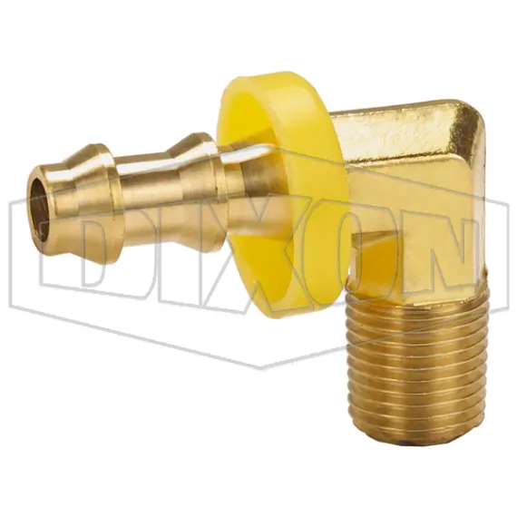 Male NPTF x Push-on Hose Barb 90° Elbow