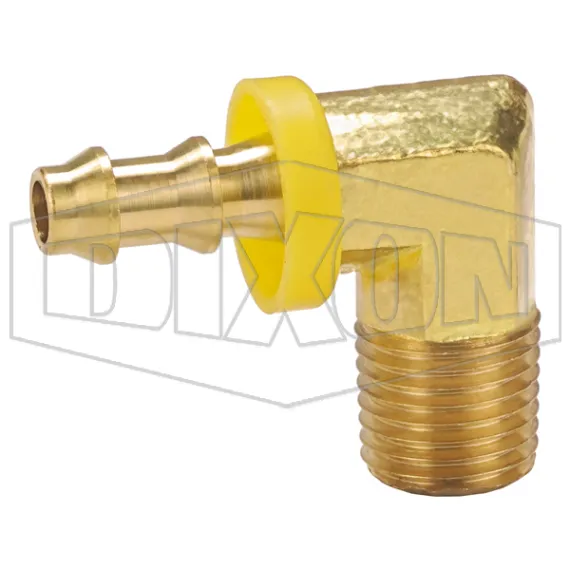 Male NPTF x Push-on Hose Barb 90° Elbow