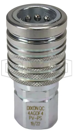 AG-Series Agricultural Push-Pull Poppet Valve Female Threaded Coupler