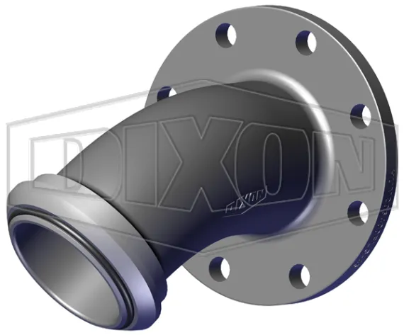 one-piece flange x male hammer union 45 degree elbow adapter