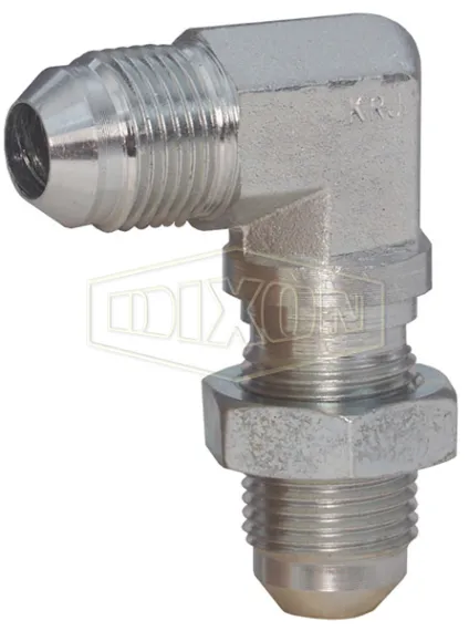 JIC 37° Flare 90° Bulkhead Elbow with Lock Nut