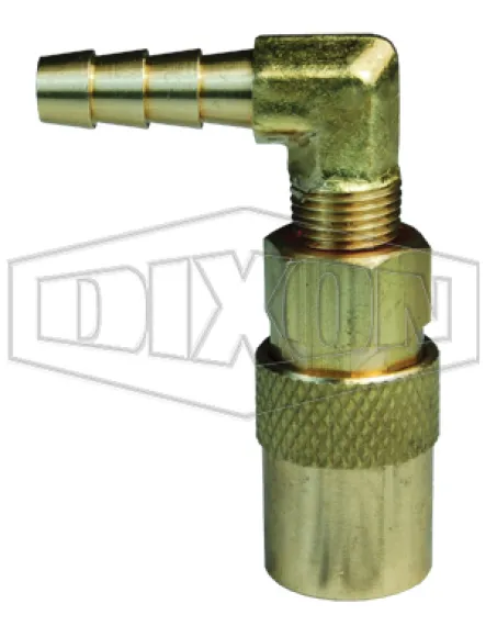 CM-Series Industrial Mold Unvalved Coupler 90° Hose Barb