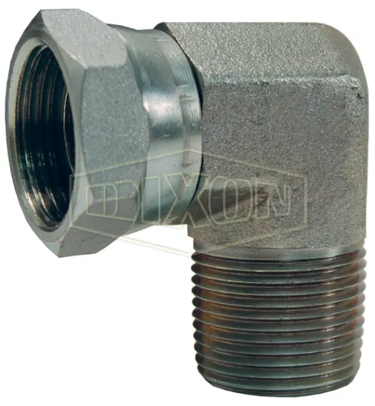 90° Male NPTF x Female NPSM Swivel Nut Elbow