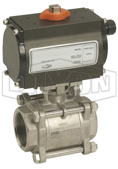 Ball Valve with double acting actuator and solenoid