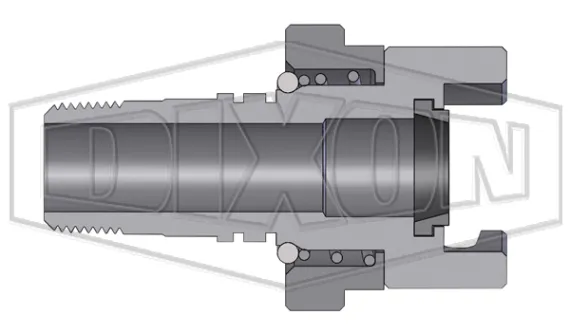 dual lock p series thor interchange male thread coupler
