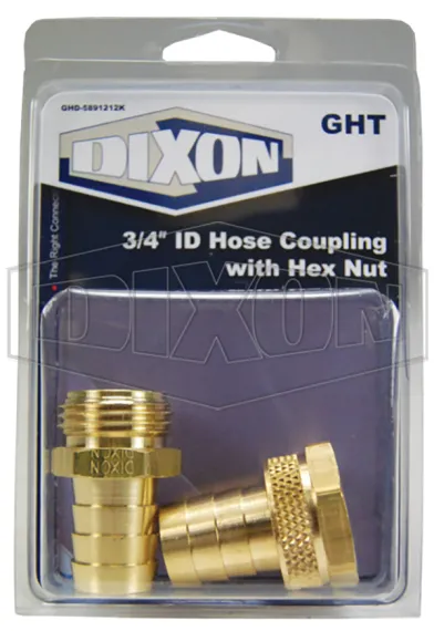 garden hose display 3/4 inch id hose coupling with hex nut