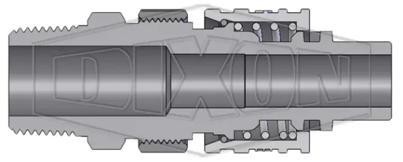 dix-lock n-series interchange male head x male threaded safety-lock end plug