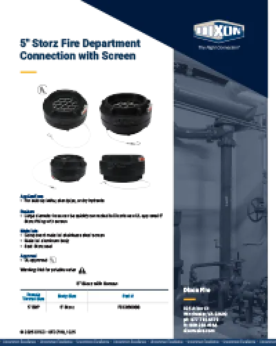 5" Storz Fire Department Connection with Screen