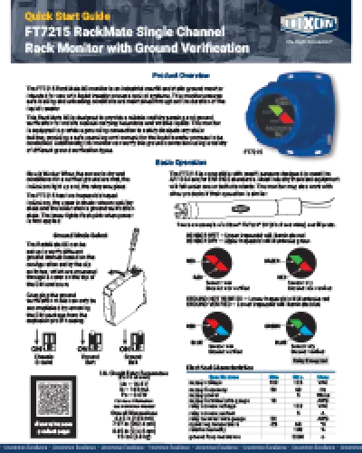 FT7215 RackMate Single Channel Rack Monitor with Ground Verification Quick Start Guide