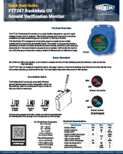 FT7247 RackMate GV Ground Verification Monitor Quick Start Guide