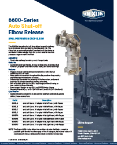 6600-Series Auto Shut-off Elbow Release