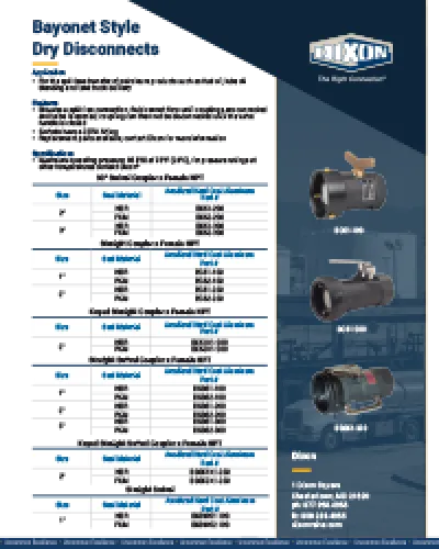Bayonet Style Dry Disconnects