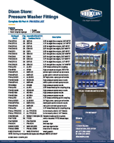 Dixon Store: Pressure Washer Fittings