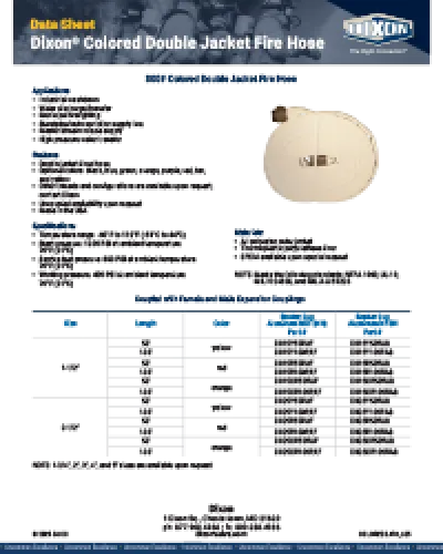 Dixon® Colored Double Jacket Fire Hose