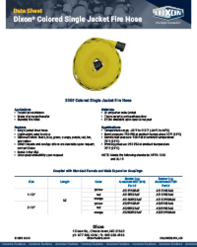 Dixon® Colored Single Jacket Fire Hose