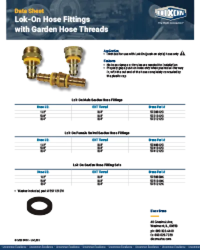 Lok-On Hose Fittings with Garden Hose Threads