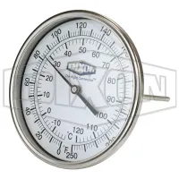Model 52 Bi-Metal Adjustable Angle 5" Face Thermometer