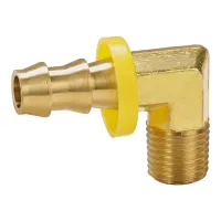 Male NPTF x Push-on Hose Barb 90° Elbow