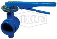 grooved end iron butterfly valve