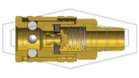 M Series ARO Pneumatic Manual Male Threaded Coupler m series aro pneumatic manual male threaded coupler half cut