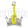 2" Aluminum Hose Saddle and nylon sling with galvanized shackle 