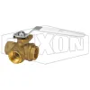 3-Way Brass Diverting Ball Valve T Flow